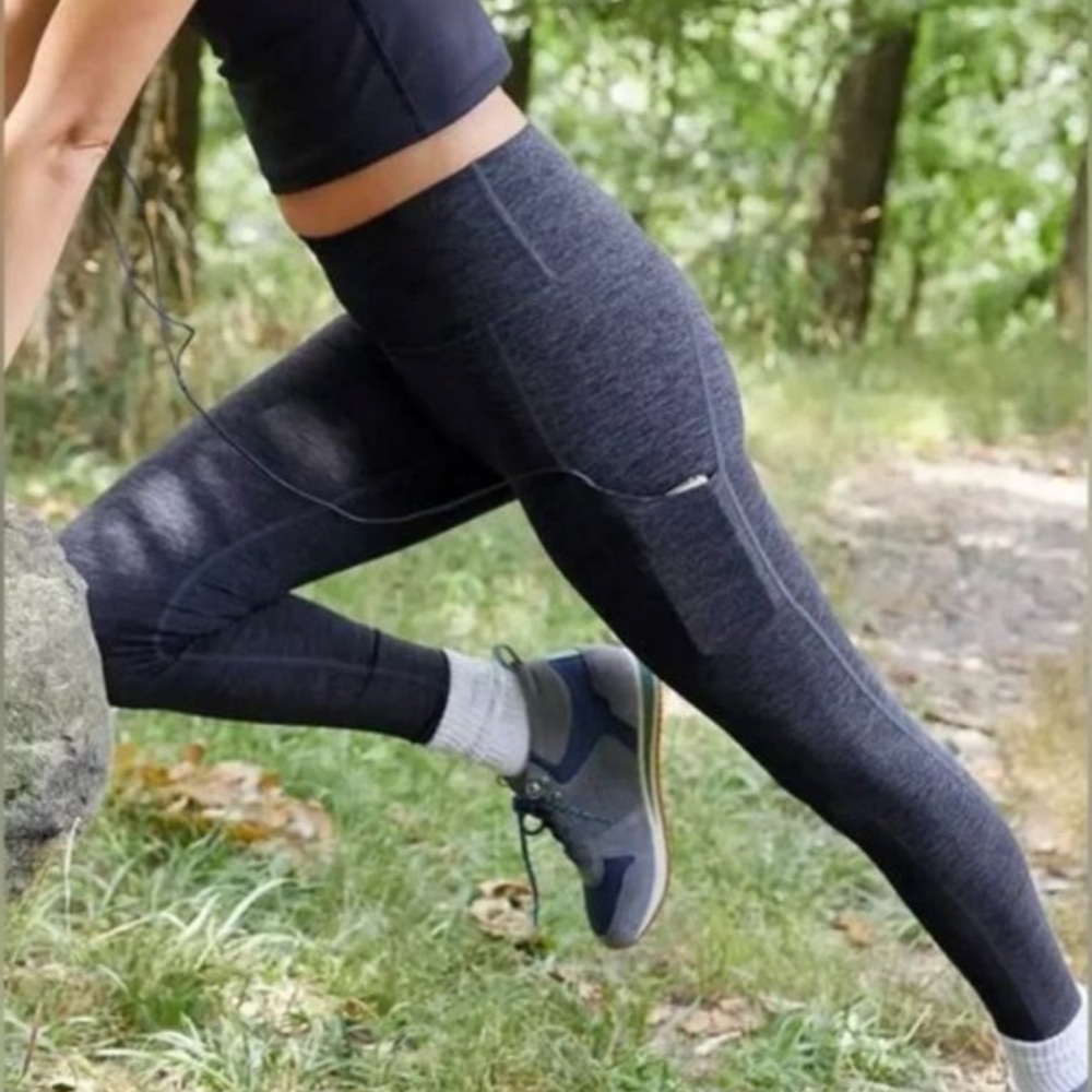 Offline By Aerie The Hugger High Waisted Pocket Legging Heathered Navy Blue